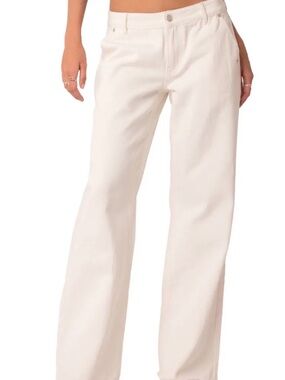 Edikted Wide Leg Jeans fray hem jeans